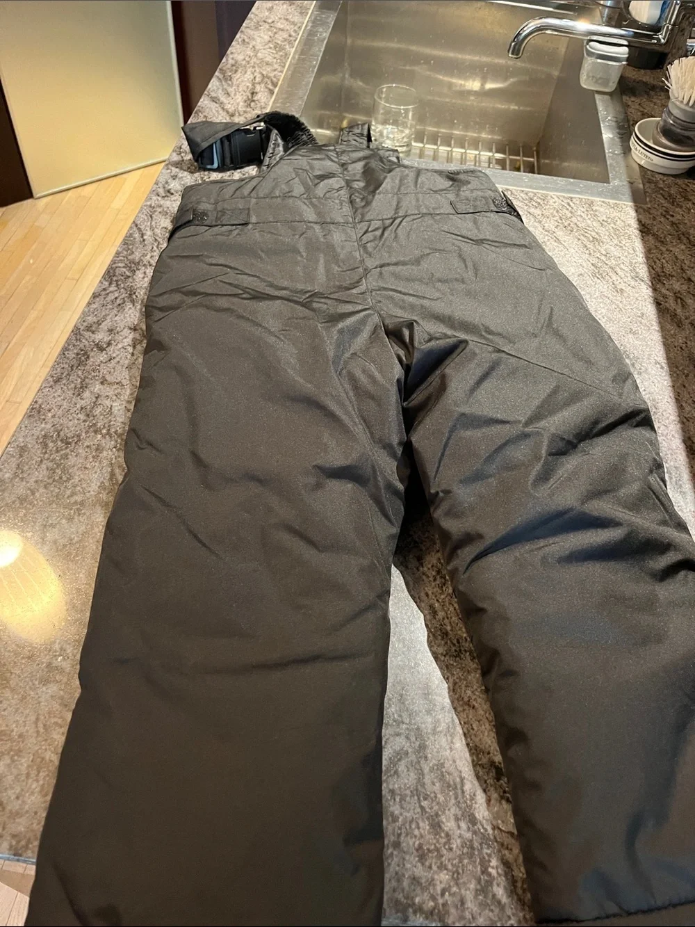 Kids' Black Insulated Snow Overalls - Unbranded